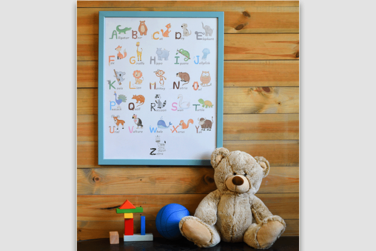 פוסטר abc ללמידת השפה האנגלית - סטודיו טוליפ